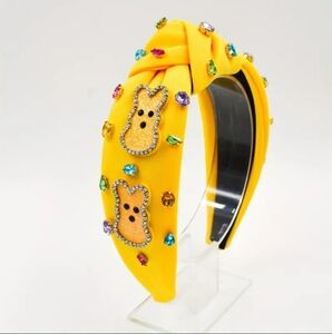 Yellow Peeps Headband with Gem Accents